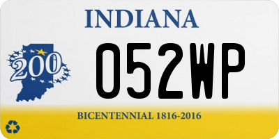 IN license plate 052WP