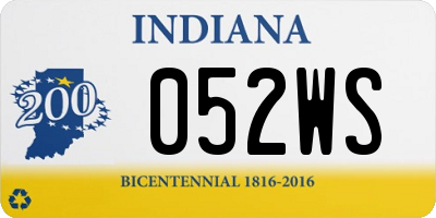 IN license plate 052WS