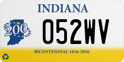 IN license plate 052WV