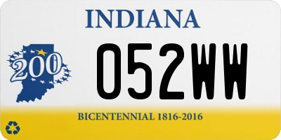 IN license plate 052WW