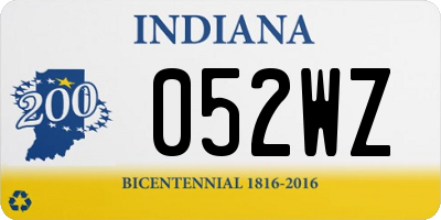 IN license plate 052WZ