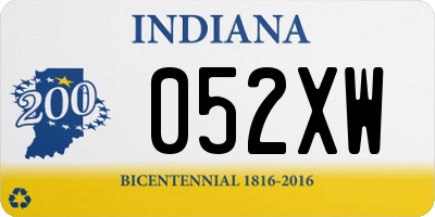 IN license plate 052XW