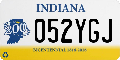 IN license plate 052YGJ