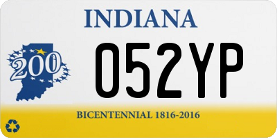 IN license plate 052YP