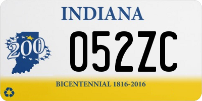 IN license plate 052ZC