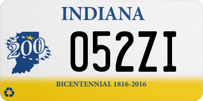 IN license plate 052ZI