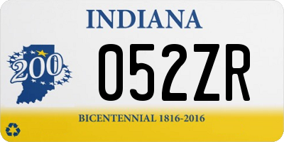 IN license plate 052ZR