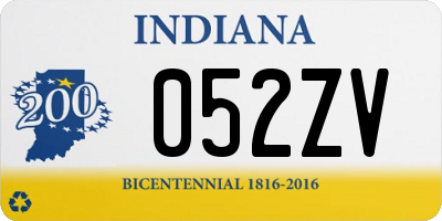 IN license plate 052ZV