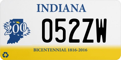 IN license plate 052ZW