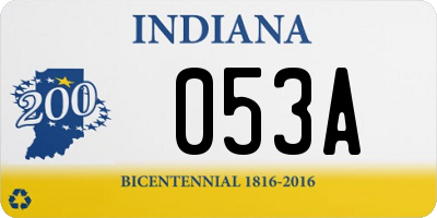 IN license plate 053A