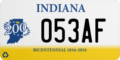 IN license plate 053AF