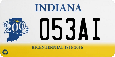 IN license plate 053AI