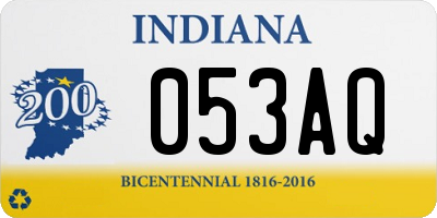 IN license plate 053AQ