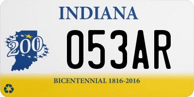 IN license plate 053AR