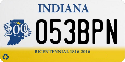 IN license plate 053BPN