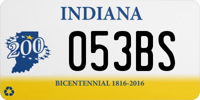 IN license plate 053BS