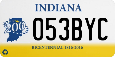 IN license plate 053BYC