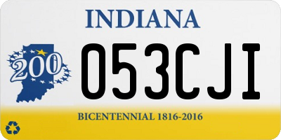 IN license plate 053CJI