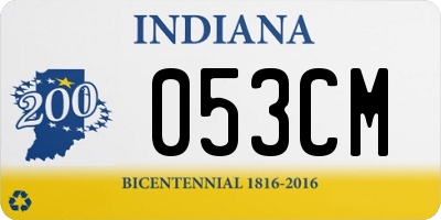 IN license plate 053CM