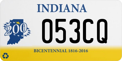 IN license plate 053CQ