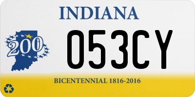 IN license plate 053CY