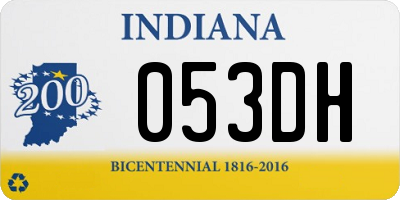 IN license plate 053DH