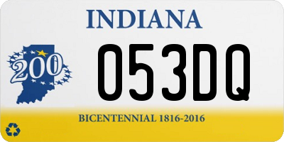 IN license plate 053DQ