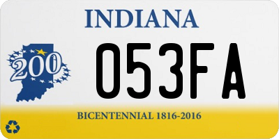 IN license plate 053FA