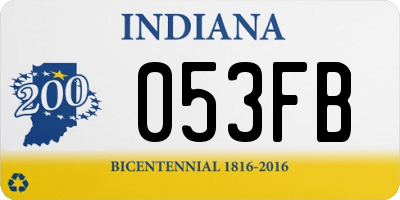 IN license plate 053FB