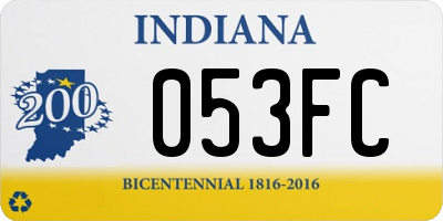 IN license plate 053FC