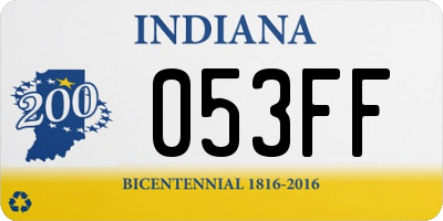 IN license plate 053FF