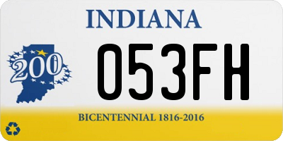 IN license plate 053FH