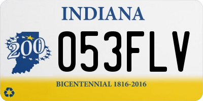 IN license plate 053FLV
