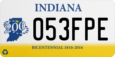 IN license plate 053FPE
