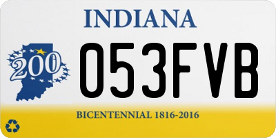 IN license plate 053FVB