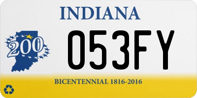 IN license plate 053FY