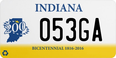 IN license plate 053GA