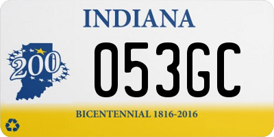 IN license plate 053GC