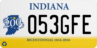 IN license plate 053GFE