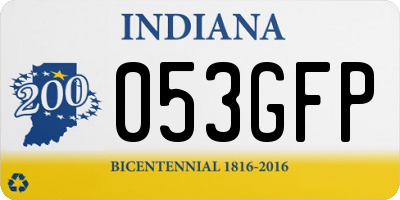 IN license plate 053GFP