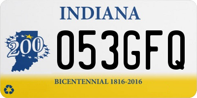 IN license plate 053GFQ