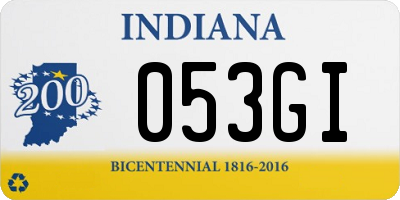 IN license plate 053GI