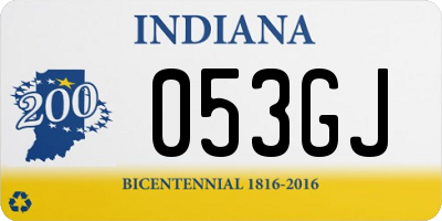 IN license plate 053GJ