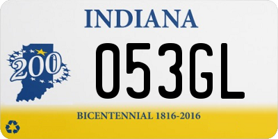 IN license plate 053GL