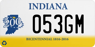 IN license plate 053GM