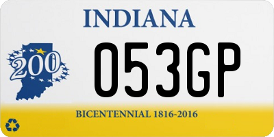 IN license plate 053GP