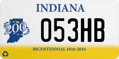 IN license plate 053HB