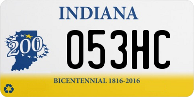 IN license plate 053HC