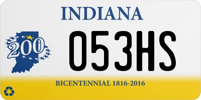 IN license plate 053HS