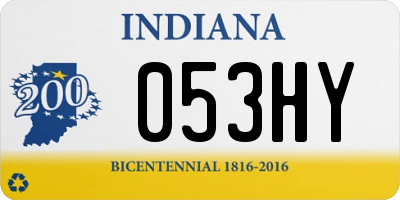 IN license plate 053HY